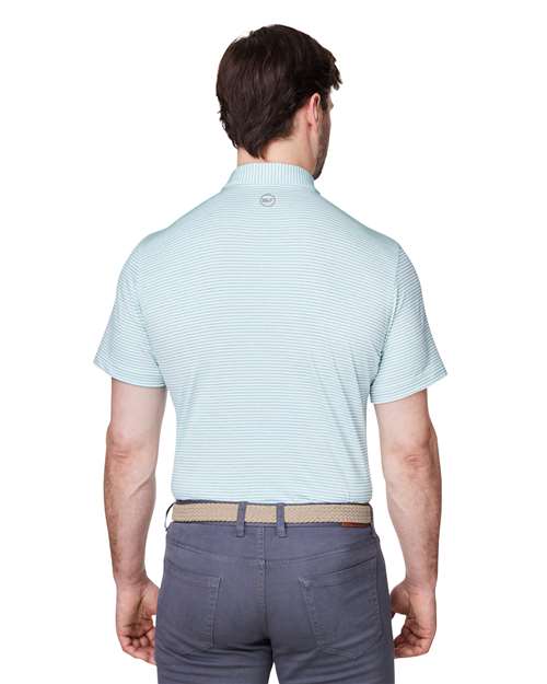 vineyard vines G012426 Men's Bradley Stripe Sankaty Polo - Andros Blue Tejeda - model back