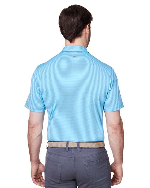 vineyard vines G012426 Men's Bradley Stripe Sankaty Polo - Andros Blue - model back