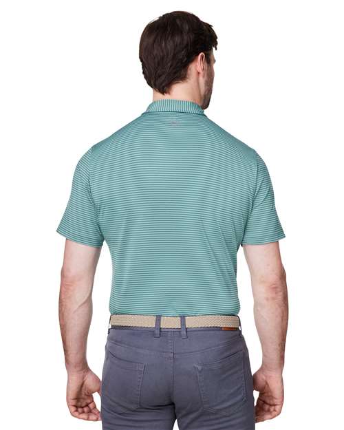 vineyard vines G012426 Men's Bradley Stripe Sankaty Polo - Sea Clay Green - model back