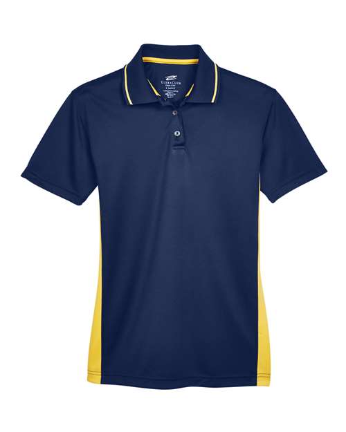 UltraClub 8406L Women's Cool & Dry Sport Two-Tone Polo - Navy/ Gold - front