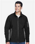 North End 88138 Men's Three Layer Fleece Bonded Shell Technical Jacket - Black - model front