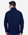 North End 88138 Men's Three Layer Fleece Bonded Shell Technical Jacket - Classic Navy - model back