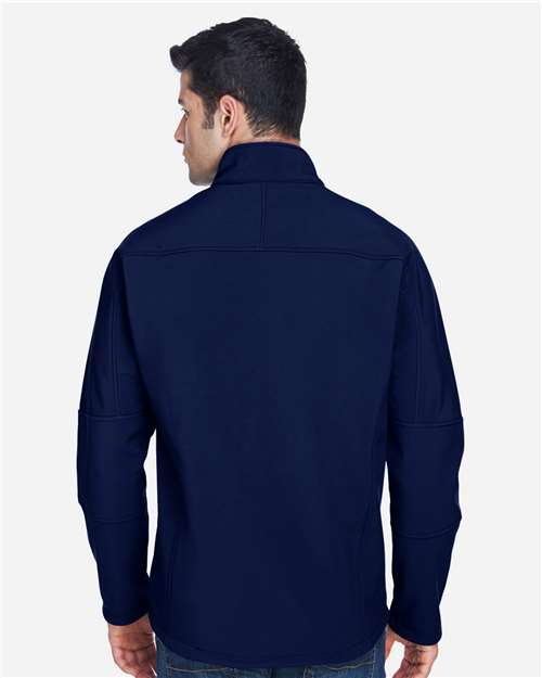 North End 88138 Men's Three Layer Fleece Bonded Shell Technical Jacket - Classic Navy - model back