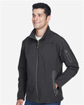 North End 88138 Men's Three Layer Fleece Bonded Shell Technical Jacket - Graphite - model side