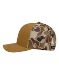 DRI DUCK 3054 Ridgewood Cap - Saddle/ Duck Camo - side