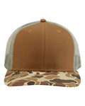 DRI DUCK 3091 Ridge Trucker Cap - Saddle/ Duck Camo - front