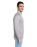 vineyard vines K002709 Men's Sankaty Quarter-Zip Pullover - Grey Heather - model side