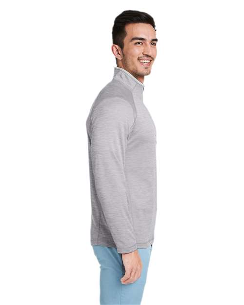 vineyard vines K002709 Men's Sankaty Quarter-Zip Pullover - Grey Heather - model side