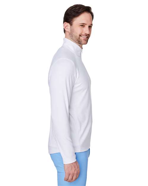vineyard vines K002709 Men's Sankaty Quarter-Zip Pullover - White Cap - model side