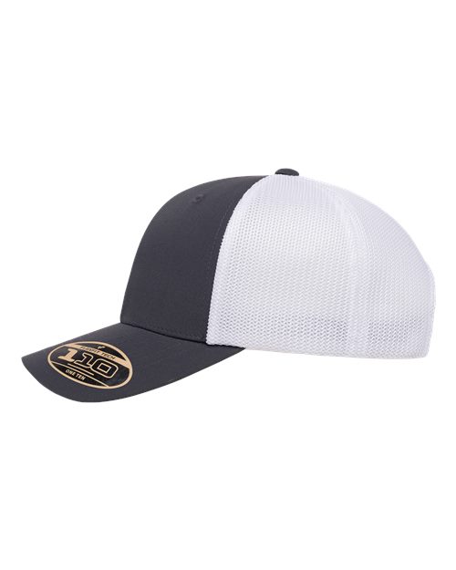 Flexfit 110R 110 Recycled Mesh Cap - Charcoal/ White - side