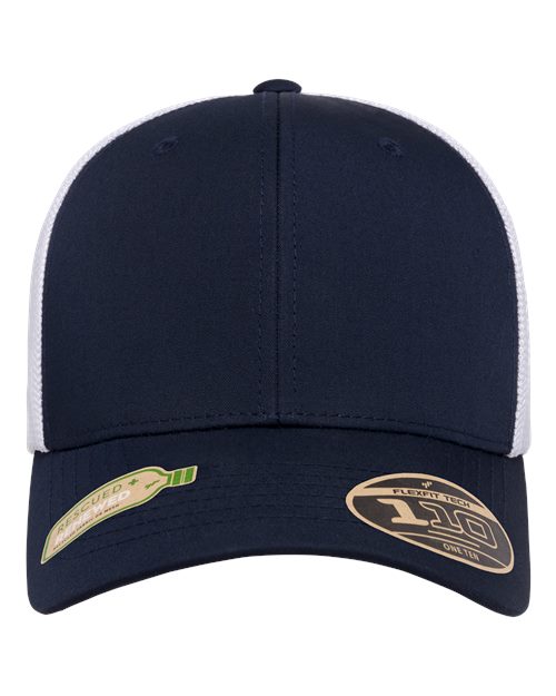 Flexfit 110R 110 Recycled Mesh Cap - Navy/ White - front