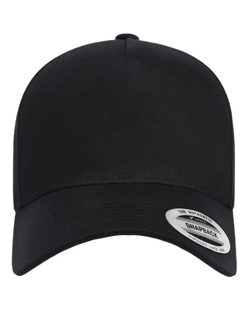 Yupoong 5079 Retro Cotton Blend Snapback Cap - Black - front