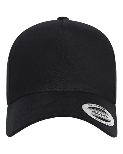 Yupoong 5079 Retro Cotton Blend Snapback Cap - Black - front