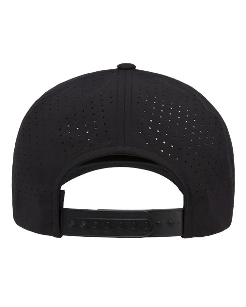 Yupoong 5389AP Five-Panel Snapback with Perforated Cap - Black - back