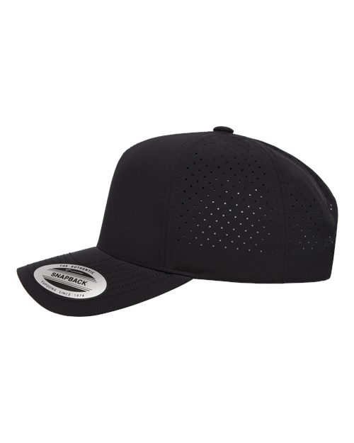 Yupoong 5389AP Five-Panel Snapback with Perforated Cap - Black - side
