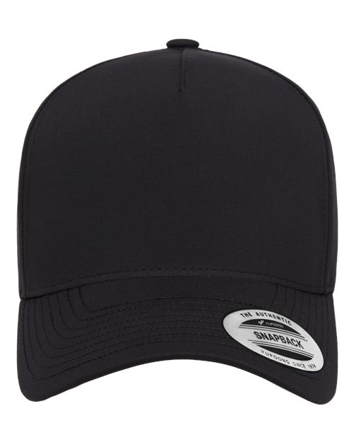 Yupoong 5389AP Five-Panel Snapback with Perforated Cap - Black - front