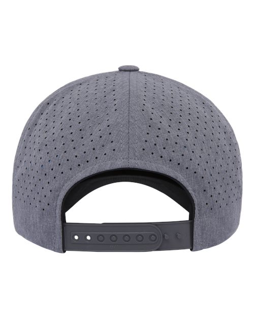 Yupoong 5389AP Five-Panel Snapback with Perforated Cap - Heather Grey - back