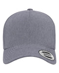 Yupoong 5389AP Five-Panel Snapback with Perforated Cap - Heather Grey - front