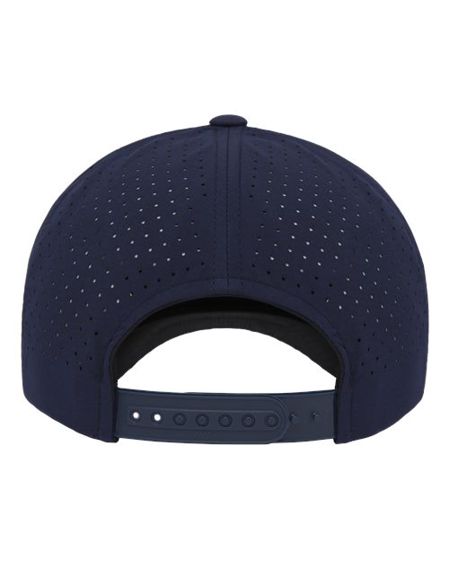 Yupoong 5389AP Five-Panel Snapback with Perforated Cap - Navy - back
