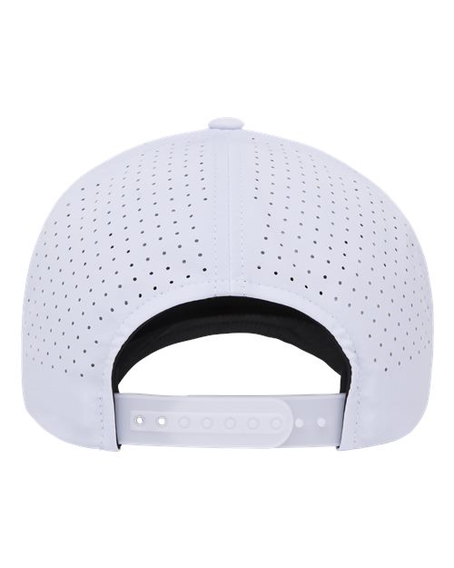 Yupoong 5389AP Five-Panel Snapback with Perforated Cap - White - back