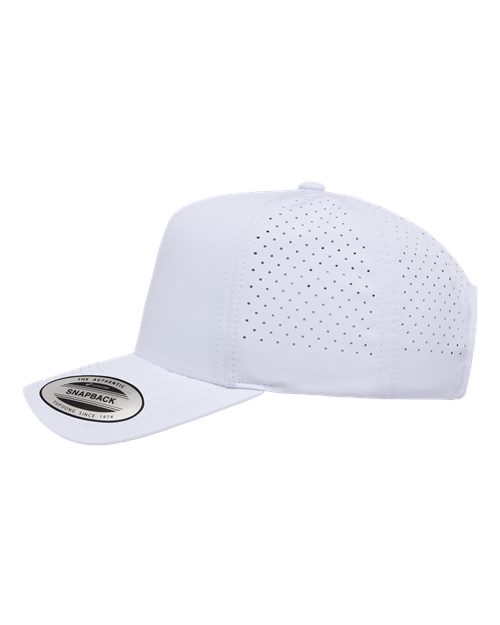 Yupoong 5389AP Five-Panel Snapback with Perforated Cap - White - side