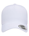 Yupoong 5389AP Five-Panel Snapback with Perforated Cap - White - front