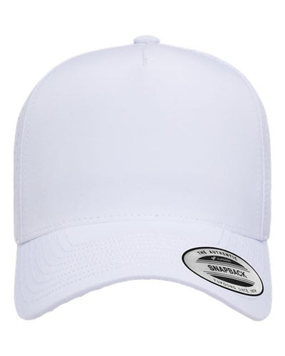 Yupoong 5389AP Five-Panel Snapback with Perforated Cap - White - front