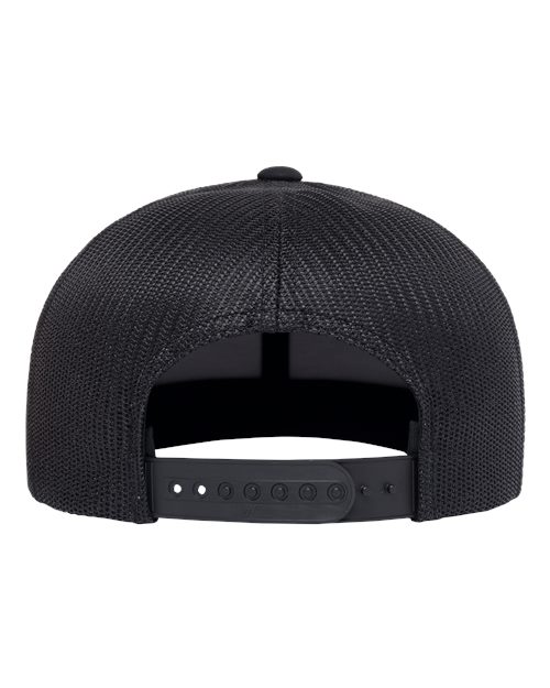 Yupoong 6609 Retro High Profile Trucker Cap - Black - back