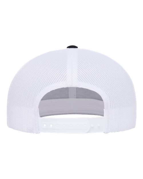 Yupoong 6609 Retro High Profile Trucker Cap - Black/ White - back