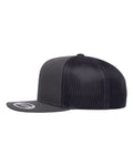 Yupoong 6609 Retro High Profile Trucker Cap - Charcoal - side