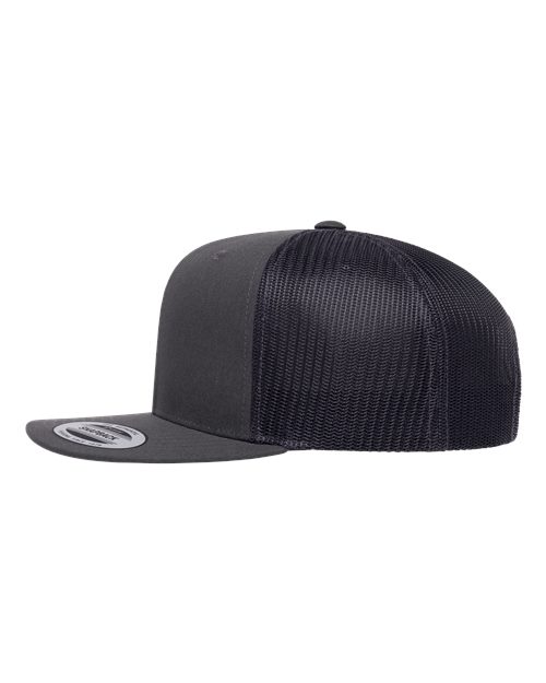 Yupoong 6609 Retro High Profile Trucker Cap - Charcoal - side