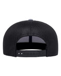 Yupoong 6609 Retro High Profile Trucker Cap - Heather Grey/ Black - back