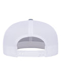 Yupoong 6609 Retro High Profile Trucker Cap - Heather Grey/ White - back