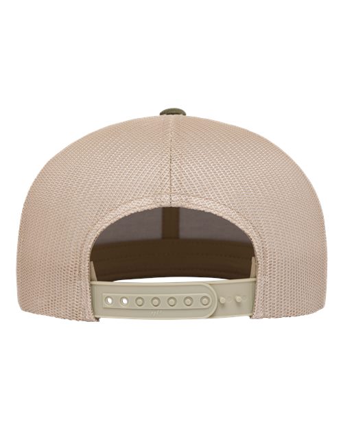 Yupoong 6609 Retro High Profile Trucker Cap - Moss Green/ Khaki - back
