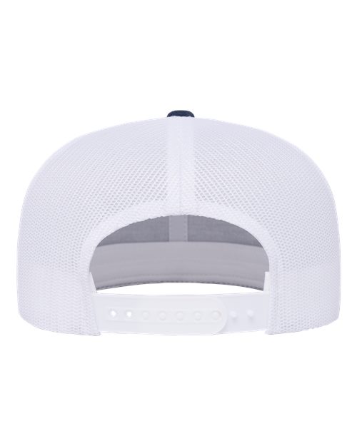 Yupoong 6609 Retro High Profile Trucker Cap - Navy/ White - back