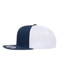 Yupoong 6609 Retro High Profile Trucker Cap - Navy/ White - side