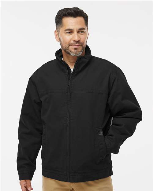 Dri Duck 5028 Maverick Boulder Cloth Jacket with Blanket Lining - Black - model front