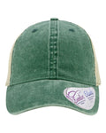 Infinity Her TESS Women's Washed Mesh-Back Cap - Jade/ Daisy/ Khaki - front