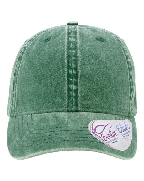Infinity Her CASSIE Women's Pigment-Dyed with Fashion Undervisor Cap - Jade/ Daisy - front