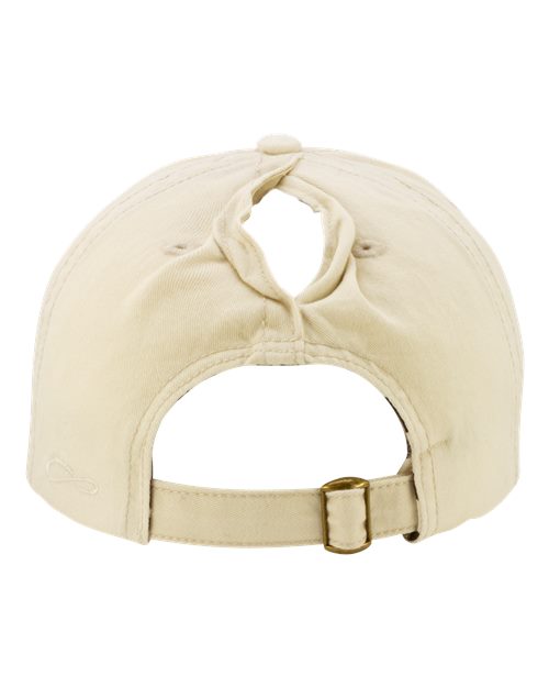 Infinity Her CASSIE Women's Pigment-Dyed with Fashion Undervisor Cap - Vanilla/ Longhorn - back