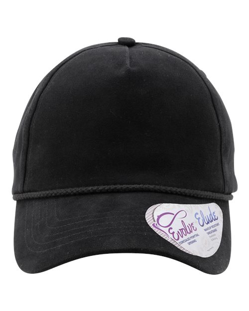Infinity Her MAYA Women's Five-Panel Rope Cap - Black/ Black Leopard - front