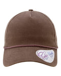 Infinity Her MAYA Women's Five-Panel Rope Cap - Chocolate/ Fawn - front