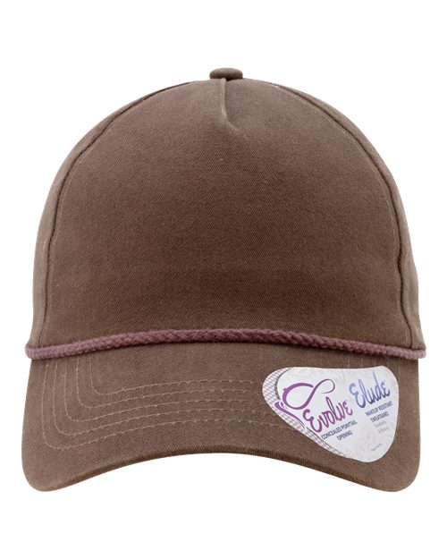 Infinity Her MAYA Women's Five-Panel Rope Cap - Chocolate/ Fawn - front