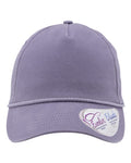 Infinity Her MAYA Women's Five-Panel Rope Cap - Violet/ Snow Leopard - front