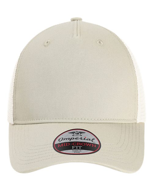 Imperial X240M The Gambit Mesh Back Cap - Stone Khaki/ Stone - front