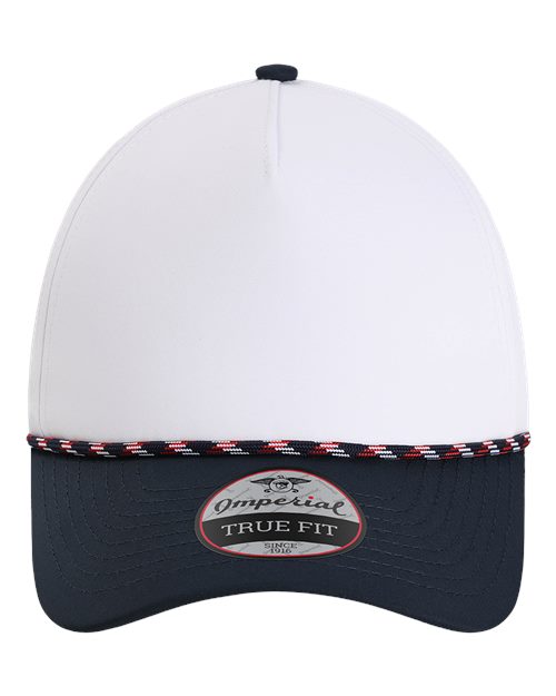 Imperial 5054 The Wrightson Cap - White/ Navy/ Navy/ Red/ White - front