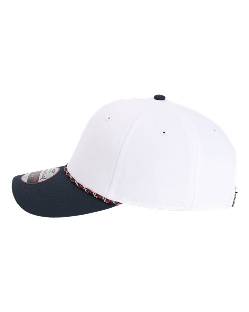 Imperial 7054 The Wingman Cap - White/ Navy/ Navy/ Red/ White - side