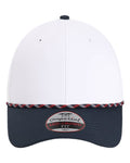 Imperial 7054 The Wingman Cap - White/ Navy/ Navy/ Red/ White - front