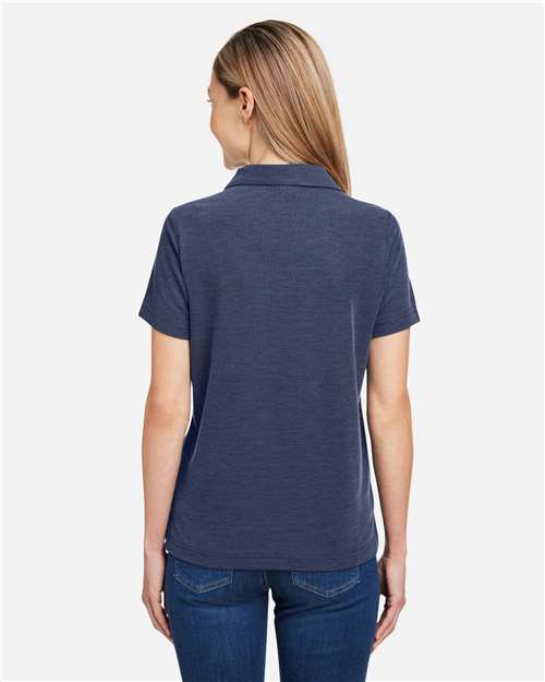 Core 365 CE112W Women's Fusion ChromaSoft Pique Polo - Classic Navy Heather - model back
