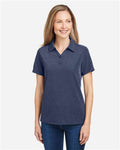 Core 365 CE112W Women's Fusion ChromaSoft Pique Polo - Classic Navy Heather - model front